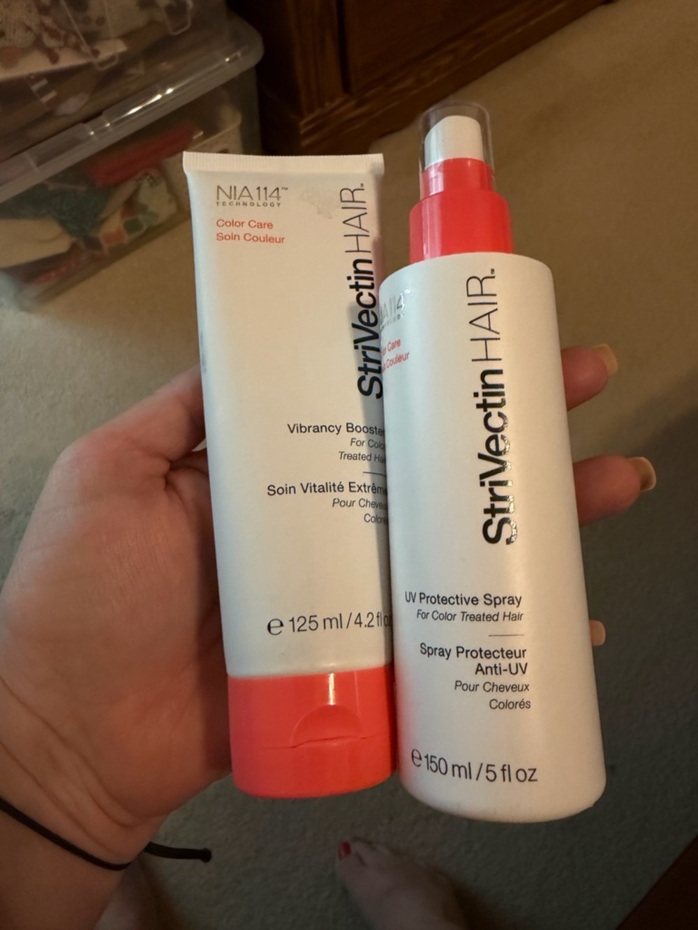 StriVectin HAIR Color Care Set in White & Coral NEW